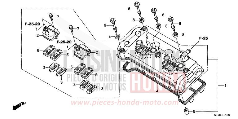 COUVERCLE DE CULASSE de CBF1000F ABS PEARL NIGHTSTAR BLACK (NHA84) de 2012
